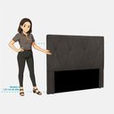 Ver imagem 3 de Cabeceira Elisa Queen Estofada Fixação no Box Mdf-mdp Suede Cinza Loja Sheep
