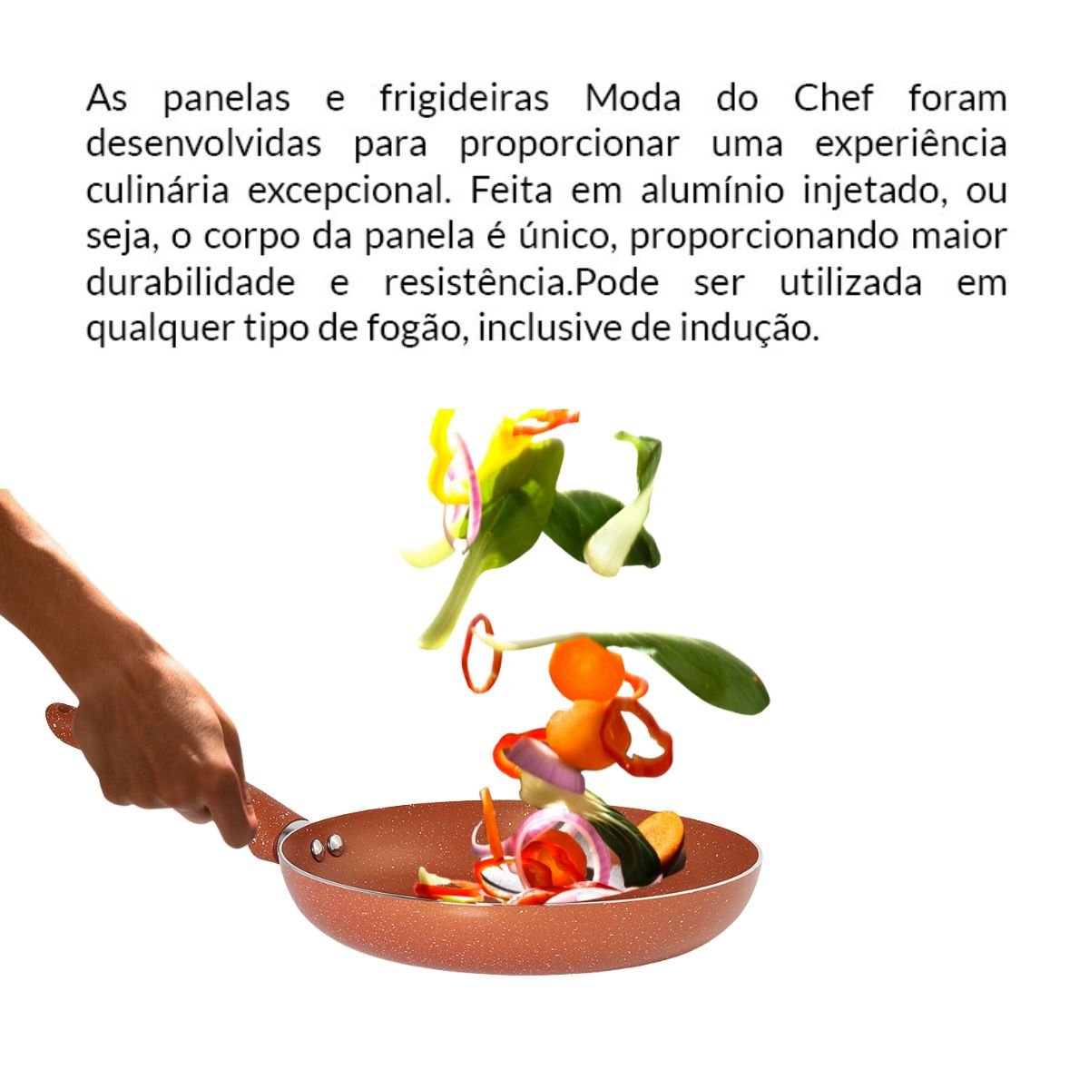 Frigideira Antiaderente 24cm Laranja Graniflon Moda do Chef - 3