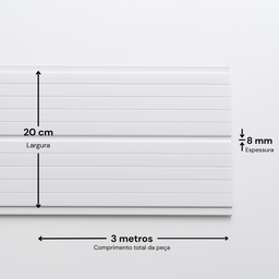 Forro de PVC Duplo Frisado 8mm x 20cm x 3m Belplast - Caixa com 7,2m2 - 2