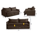 Ver imagem 3 de Sofá sem Caixa Retrátil e Reclinável 1,65m com Molas Maira Suede Rover & Beato