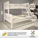 Ver imagem 2 de Beliche de Madeira com Cama de Casal Solteiro Totalità