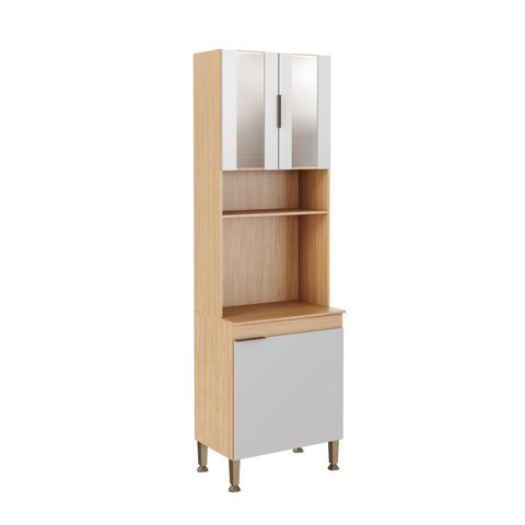 Cristaleira - Isabele 600x1990x390 mm Marrom/Mel/Off White