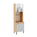Ver imagem 1 de Cristaleira - Isabele 600x1990x390 mm Marrom/Mel/Off White