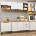 Ver imagem 2 de Cristaleira - Isabele 600x1990x390 mm Marrom/Mel/Off White