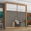 Ver imagem 1 de Guarda Roupa Solteiro Espelhado 2 Portas 4 Gavetas - Zurique-amêndoa - Móveis Europa