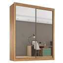 Ver imagem 2 de Guarda Roupa Solteiro Espelhado 2 Portas 4 Gavetas - Zurique-amêndoa - Móveis Europa