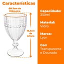 Ver imagem 6 de Jogo de Taças de Cristal Transparente Fio de Ouro Imperial 330ml 4 Peças - Lyor
