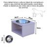 Comedouro Elevado Gato Cachorro Pet Mdf Luke - Inox - Rose - 2