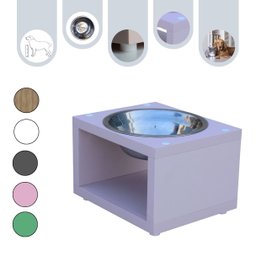 Comedouro Elevado Gato Cachorro Pet Mdf Luke - Inox - Rose - 1 Comedouro Elevado Gato Cachorro Pet Mdf Luke - Inox - Rose - 1