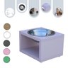 Comedouro Elevado Gato Cachorro Pet Mdf Luke - Inox - Rose - 1