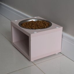 Comedouro Elevado Gato Cachorro Pet Mdf Luke - Inox - Rose - 5 Comedouro Elevado Gato Cachorro Pet Mdf Luke - Inox - Rose - 5