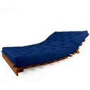 Ver imagem 2 de Sofá Cama Casal Futon Tokio Azul Royal Acquablock Madeira Maciça Cor Imbuia