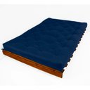 Ver imagem 3 de Sofá Cama Casal Futon Tokio Azul Royal Acquablock Madeira Maciça Cor Imbuia
