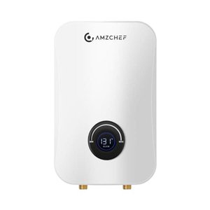 Amzchef Aquecedor de Água Elétrico Instantâneo sem Tanque com Display Led (branco)