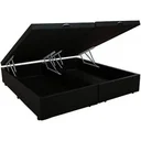 Ver imagem 1 de Cama Box Baú Queen Bipartido Suede Preto Com Pistão A Gás
