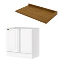 Ver imagem 5 de Balcão Canto Reto 1 Porta Americana Henn com Tampo Mdf Americana Henn 94 Cm