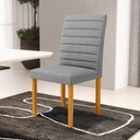 Ver imagem 2 de Kit 5 Cadeiras de Sala de Jantar Estofadas Veiga Madeira Maciça Linho Cinza G78 - Gran Belo Cadeira