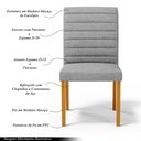 Ver imagem 3 de Kit 5 Cadeiras de Sala de Jantar Estofadas Veiga Madeira Maciça Linho Cinza G78 - Gran Belo Cadeira
