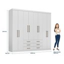 Ver imagem 4 de Guarda Roupa Casal 8 Portas e 6 Gavetas Master Branco