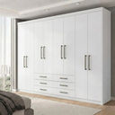 Ver imagem 1 de Guarda Roupa Casal 8 Portas e 6 Gavetas Master Branco