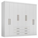Ver imagem 3 de Guarda Roupa Casal 8 Portas e 6 Gavetas Master Branco