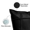 Ver imagem 2 de Almofada Decorativa de Couro Legítimo 45x45cm Luiza Preto - Mozzelar
