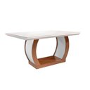 Ver imagem 6 de Conjunto: Mesa de Cozinha Jade Tampo Madeirado C/ Vidro Canto Reto 180x90cm e 6 Cadeiras Jade Imbuia