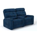 Ver imagem 1 de Sofá 2 Lugares Reclinável Manual em Bouclé Cor Azul Dennin Linha Cinema