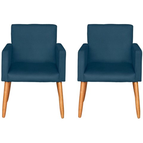 Jogo 2 Poltronas para Escritório Decor Escrivaninha Resistente Confortável Luxo