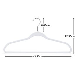 Kit 30 Cabides de Veludo Luxo Ultra Fino Antideslizante - Branco - 6