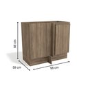 Ver imagem 3 de Balcão de Cozinha Canto Reto Maxxi G748 c/ 1 Porta s/ Tampo 98cm Nogal - Kappesberg