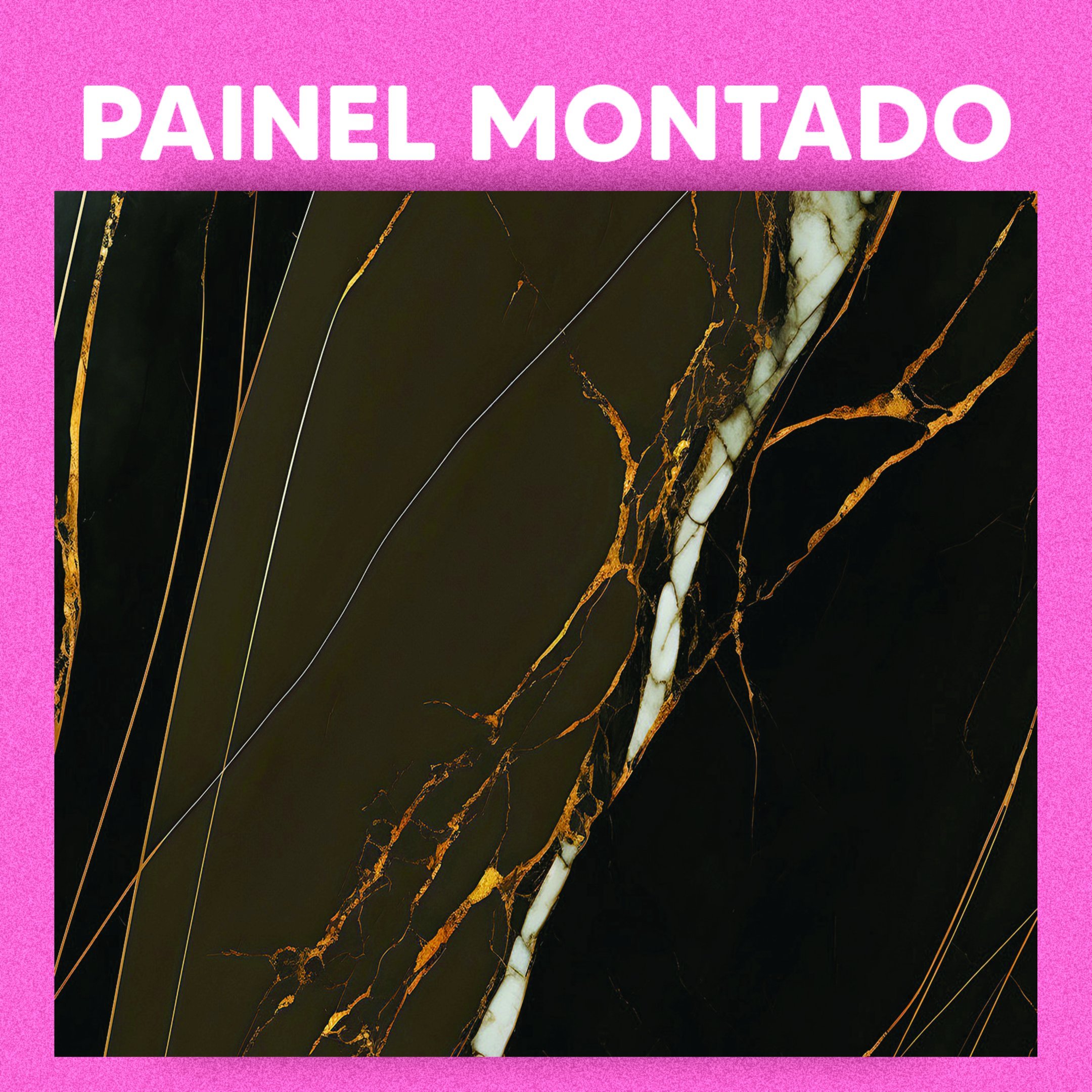 Papel de Parede Painel 3D Mármore Cinza Fio Ouro 3M Revestimento Pedra Requinte Auto Colante - 3