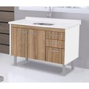 Ver imagem 1 de Balcão p/ Cozinha Rorato Valenza Sem Tampo 2 Portas 3 Gavetas Branco/nogal Sevilha