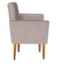 Kit 4 Poltronas Decorativas Thais Capitonê Suede Cappuccino - 4