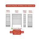 Ver imagem 5 de Guarda Roupa Modulado Safira 9 Portas de Bater 7 Gavetas MDF Fosco Neve