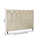 Ver imagem 3 de Cabeceira Estofados Casal King Quarto 1,95cm Abigail Suede Bege Madelina Decor