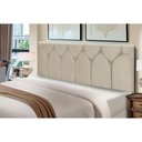 Ver imagem 1 de Cabeceira Estofados Casal King Quarto 1,95cm Abigail Suede Bege Madelina Decor