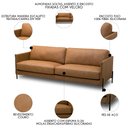 Ver imagem 3 de Sofá 3 Lugares para Sala Living 240cm Bliss L08 Couro Camel - Mpozenato