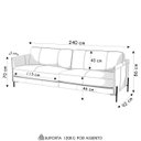 Ver imagem 4 de Sofá 3 Lugares para Sala Living 240cm Bliss L08 Couro Camel - Mpozenato