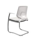 Ver imagem 4 de Kit 02 Cadeiras Fixas Pé em S Beezi Cromada Branca Plaxmetal