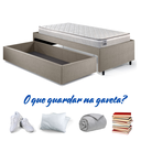 Ver imagem 3 de Base Box Cama Solteirão Sapateira Linho Bege e Colchão Hanover Inducol 96x203