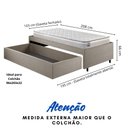 Ver imagem 5 de Base Box Cama Solteirão Sapateira Linho Bege e Colchão Hanover Inducol 96x203
