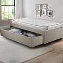 Ver imagem 6 de Base Box Cama Solteirão Sapateira Linho Bege e Colchão Hanover Inducol 96x203