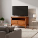 Ver imagem 1 de Rack para TV até 50 Polegadas 120 cm 2 Gavetas Pés Luis Xv em Madeira + Nicho