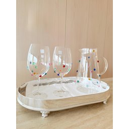 Taças de Cristal Vinho 580 Ml Bohemia Titanium Decorado com Mini Gemas 2 Un - 5