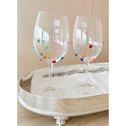 Taças de Cristal Vinho 580 Ml Bohemia Titanium Decorado com Mini Gemas 2 Un - 3