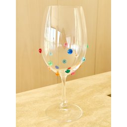 Taças de Cristal Vinho 580 Ml Bohemia Titanium Decorado com Mini Gemas 2 Un - 2