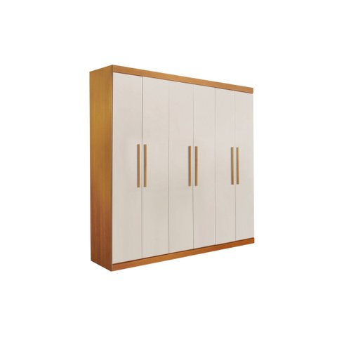 Guarda Roupa Solteiro Ubatuba 6 Portas 3 Gavetas 15mm - Valverde: Cinamomo