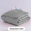 Ver imagem 3 de Edredom Casal Queen 5 Peças Fino para Verão Função Cobre Leito Cinza Casa Dona