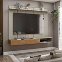 Ver imagem 1 de Painel Home para TV até 55 Polegadas Liso Ripado Ravello 160:Off White/Cinamomo